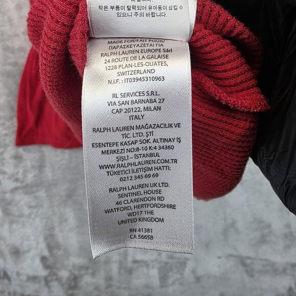 Polo Ralph Lauren Dress Girls Size Medium Red Fair Isle Hooded Sweater Holiday - Picture 10 of 12